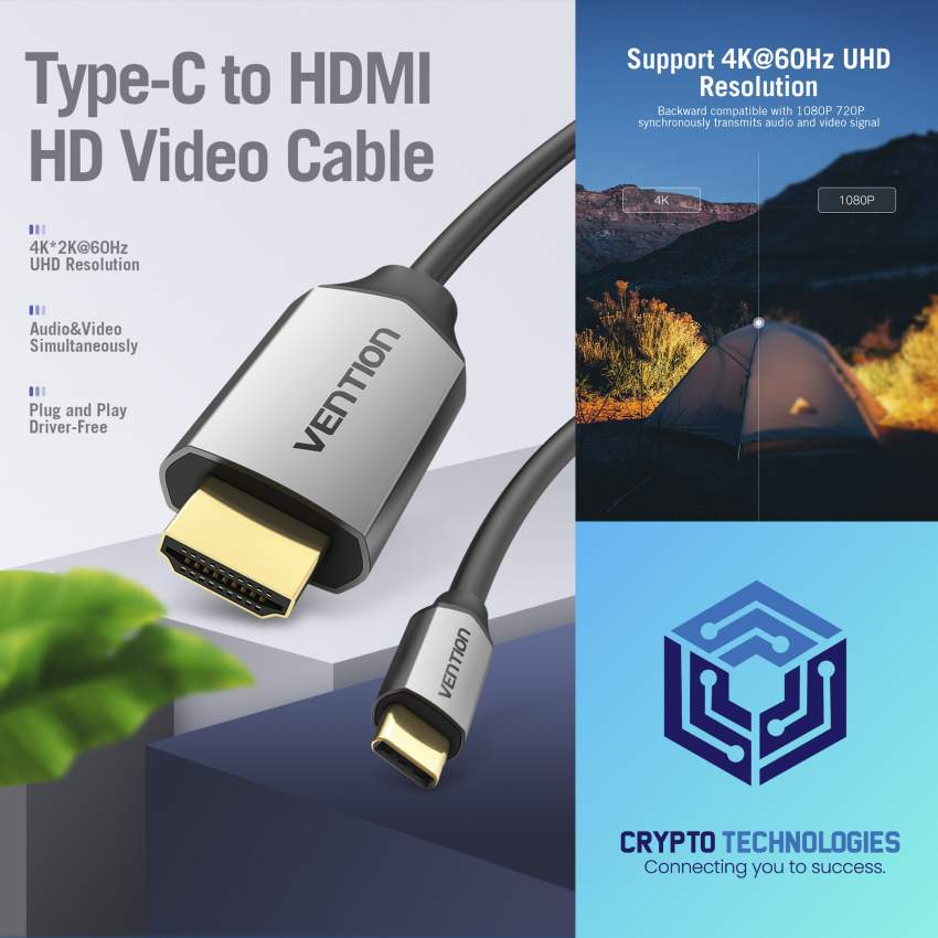 Type-C to HDMI Cable - Black Metal Type - 0 - All Informatics Products  on Aster Vender