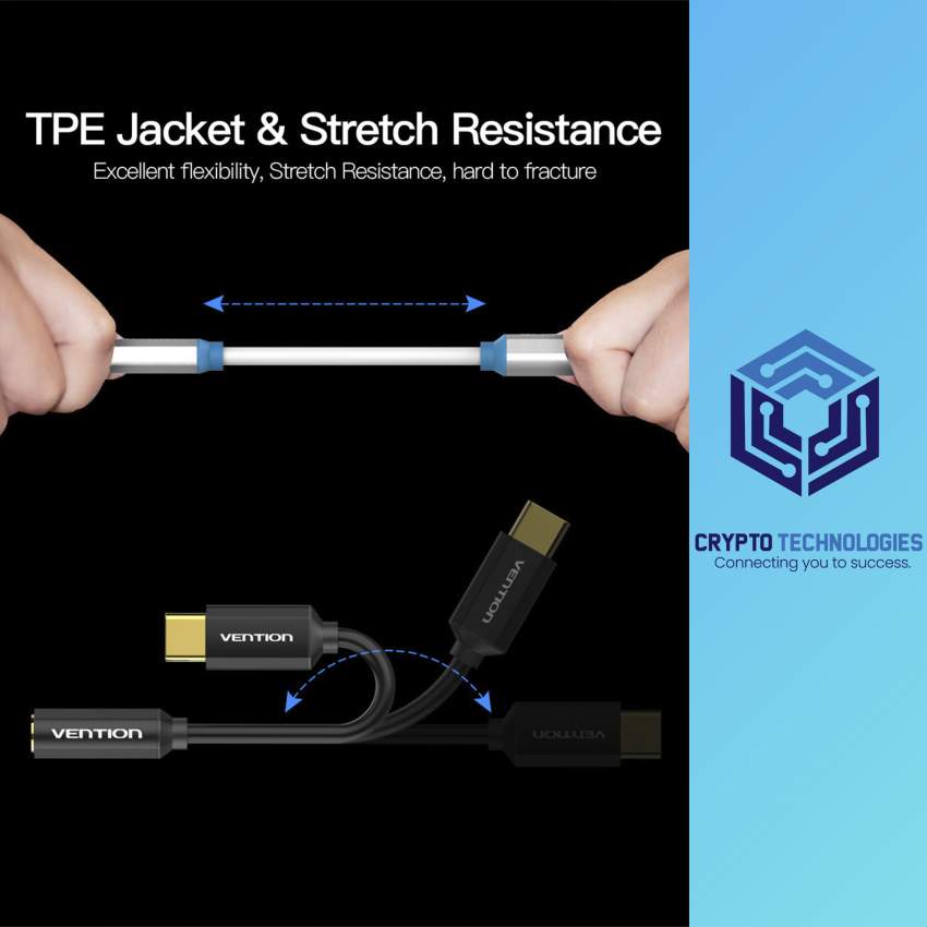 Type-C to 3.5mm Audio Cable 0.1m Aluminum Alloy Shell Black Metal Type - 3 - All Informatics Products  on Aster Vender