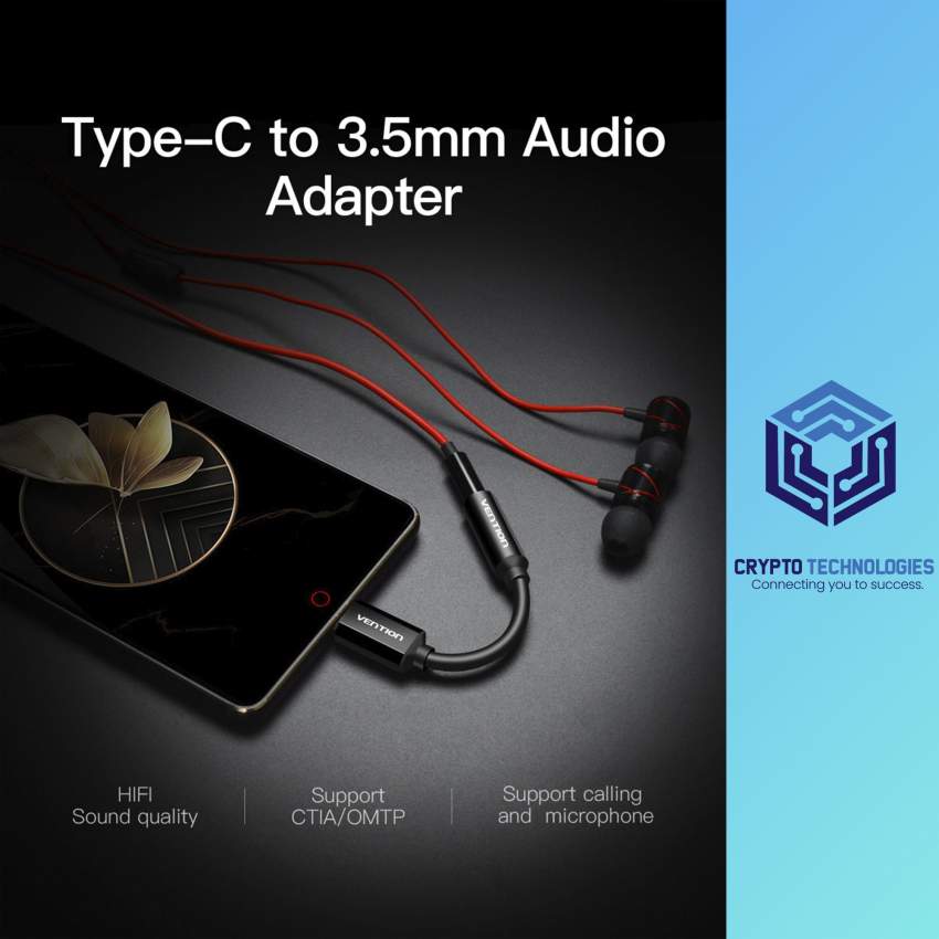 Type-C to 3.5mm Audio Cable 0.1m Aluminum Alloy Shell Black Metal Type - 1 - All Informatics Products  on Aster Vender