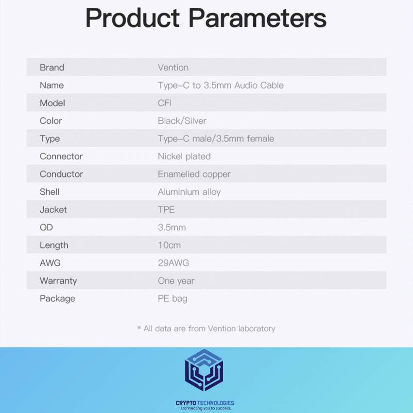 Type-C to 3.5mm Audio Cable 0.1m Aluminum Alloy Shell Black Metal Type - 8 - All Informatics Products  on Aster Vender