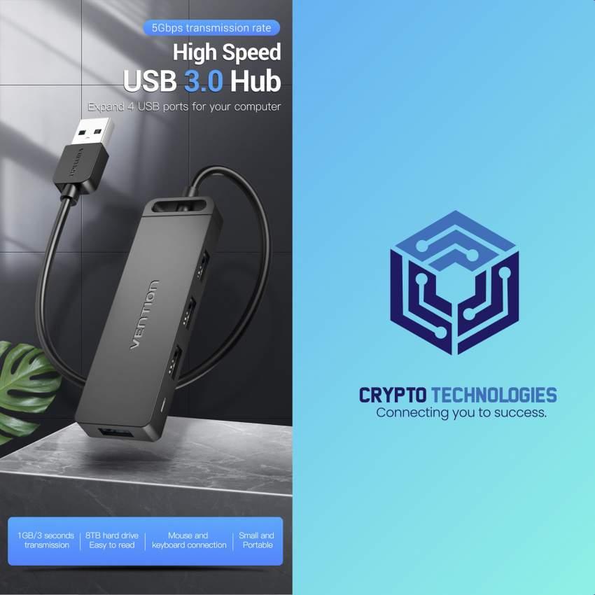 4-Port USB 3.0 Hub With Power Supply Color Black - 0 - All Informatics Products  on Aster Vender