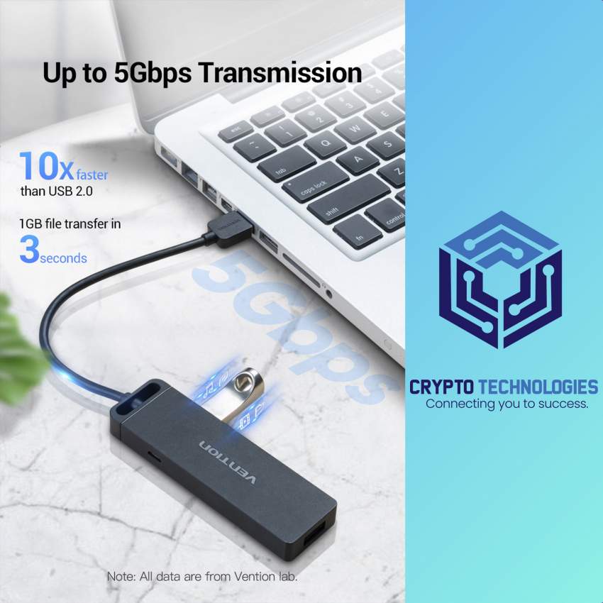 4-Port USB 3.0 Hub With Power Supply Color Black - 1 - All Informatics Products  on Aster Vender