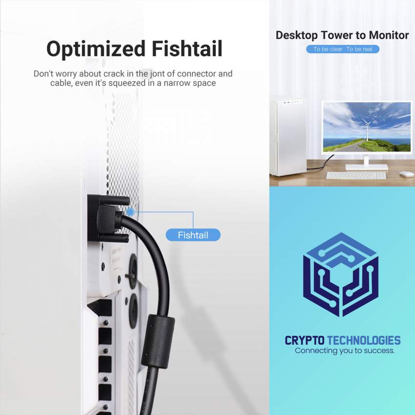 VGA(3+6) Male to Male Cable with ferrite cores - 6 - All Informatics Products  on Aster Vender