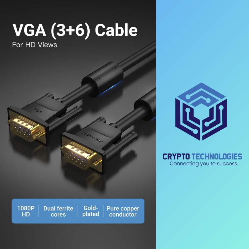 VGA(3+6) Male to Male Cable with ferrite cores - 0 - All Informatics Products  on Aster Vender