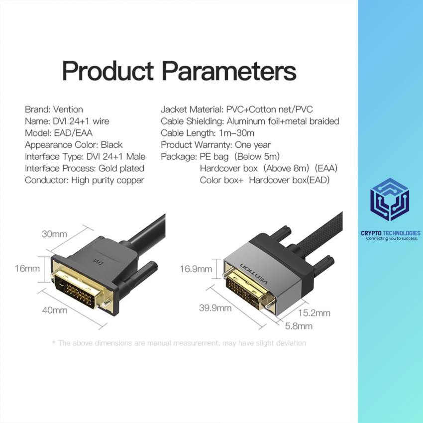 DVI(24+1) Male to Male Cable Color Black - 6 - All Informatics Products  on Aster Vender