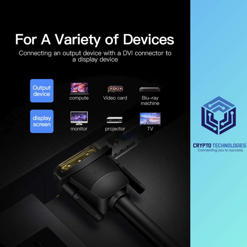 DVI(24+1) Male to Male Cable Color Black - 4 - All Informatics Products  on Aster Vender