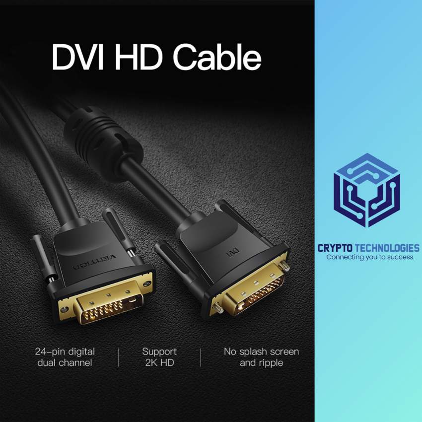DVI(24+1) Male to Male Cable Color Black - 0 - All Informatics Products  on Aster Vender
