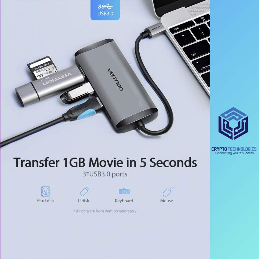 USB Type-C to HDMI/USB3.0*/PD Converter 0.15M Gray Metal Type - 2 - All Informatics Products  on Aster Vender