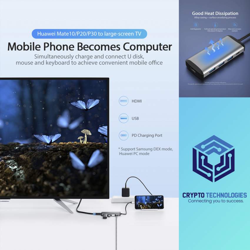 USB Type-C to HDMI/USB3.0*/PD Converter 0.15M Gray Metal Type - 7 - All Informatics Products  on Aster Vender