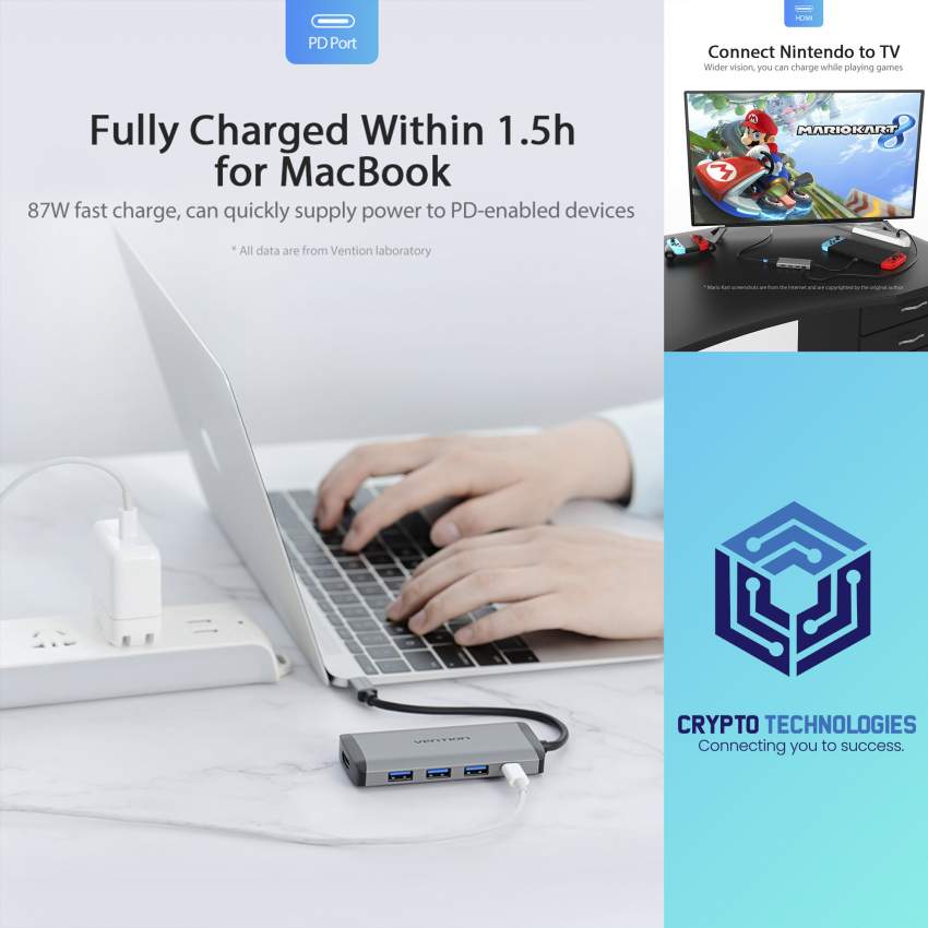 USB Type-C to HDMI/USB3.0*/PD Converter 0.15M Gray Metal Type - 6 - All Informatics Products  on Aster Vender