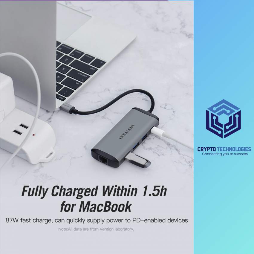 USB Type-C to HDMI/USB3.0*3/ RJ45/ TF/SD/PD Converter 0.15M Gray Metal - 4 - All Informatics Products  on Aster Vender