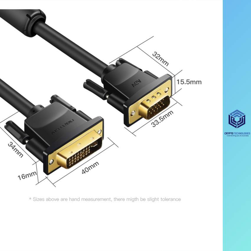 DVI(24+5) to VGA Cable - Color Black - 5 - All Informatics Products  on Aster Vender