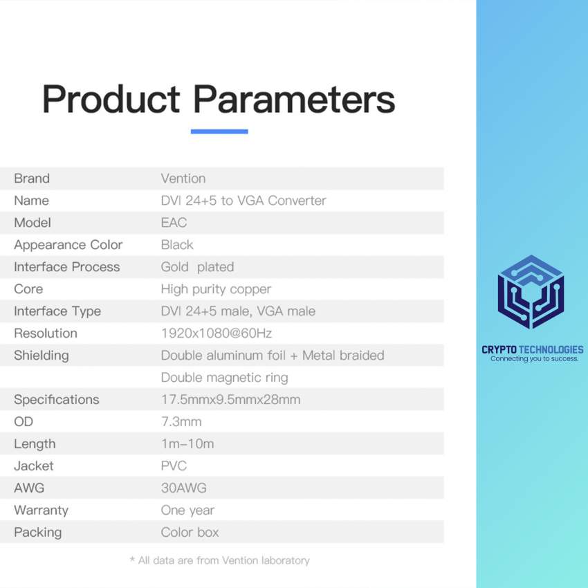 DVI(24+5) to VGA Cable - Color Black - 8 - All Informatics Products  on Aster Vender