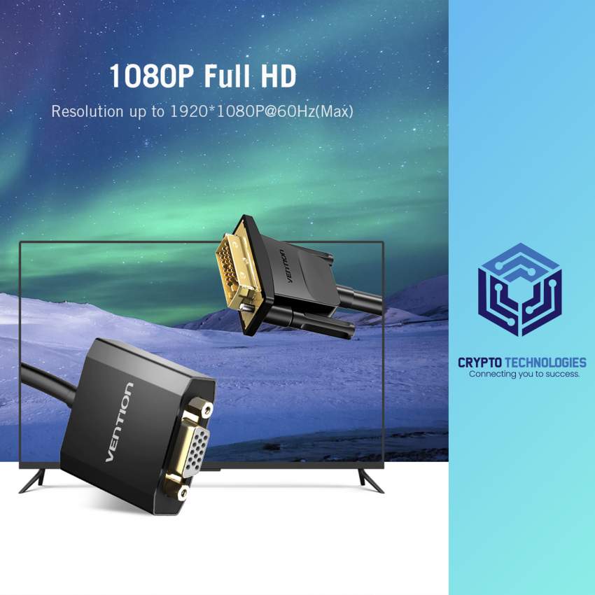 DVI to VGA Converter 0.15M Black Metal Type - 1 - All Informatics Products  on Aster Vender