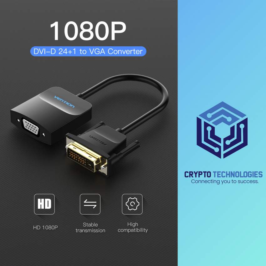 DVI to VGA Converter 0.15M Black Metal Type - 0 - All Informatics Products  on Aster Vender