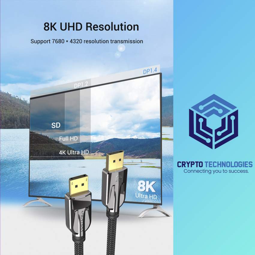 DP 1.4 - 8K Cable (Display Port Cable) Male to Male Black - 1 - All Informatics Products  on Aster Vender