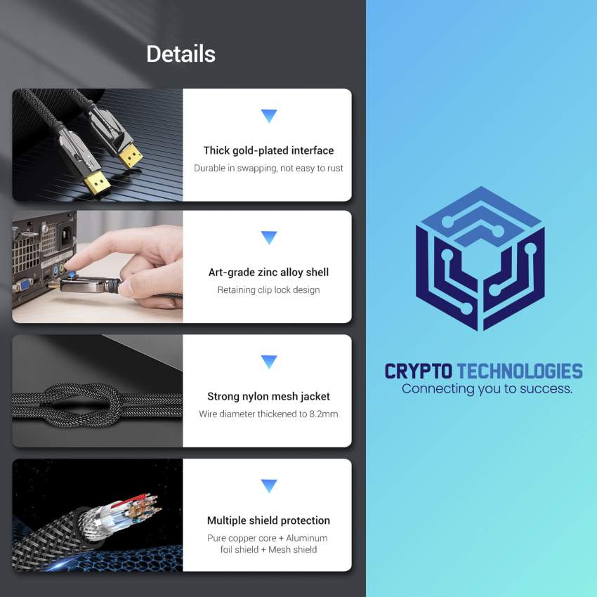 DP 1.4 - 8K Cable (Display Port Cable) Male to Male Black - 5 - All Informatics Products  on Aster Vender