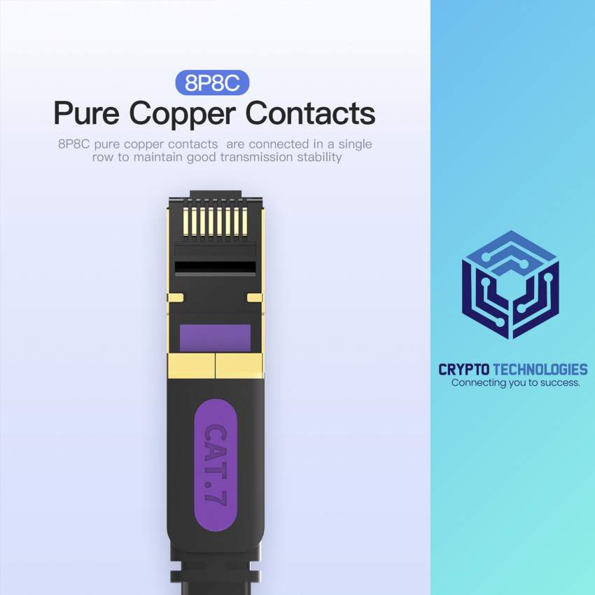 Flat Cat.7 Patch Cable - Black - 1 - All Informatics Products  on Aster Vender