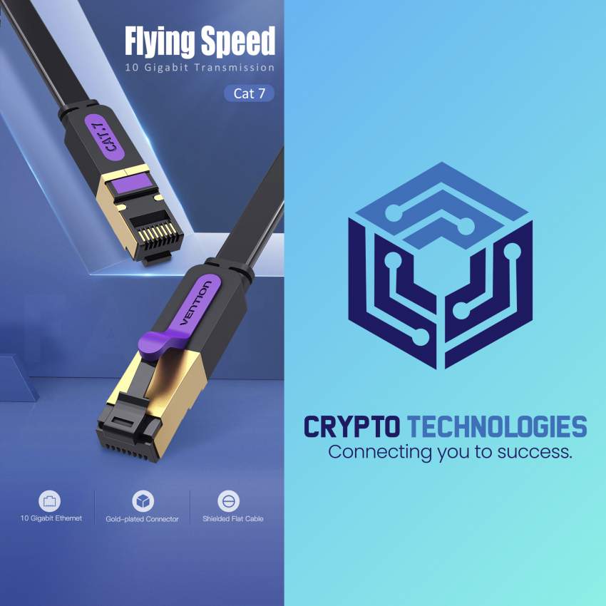 Flat Cat.7 Patch Cable - Black - 0 - All Informatics Products  on Aster Vender