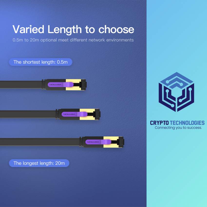 Flat Cat.7 Patch Cable - Black - 5 - All Informatics Products  on Aster Vender