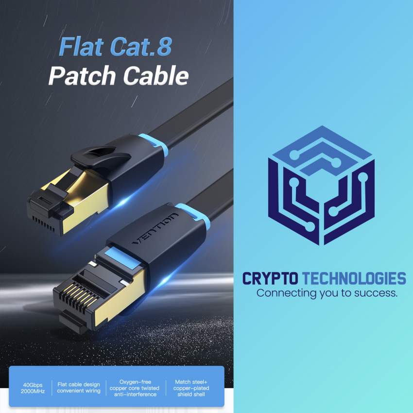 Flat Cat.8 Patch Cable - Black - 0 - All Informatics Products  on Aster Vender