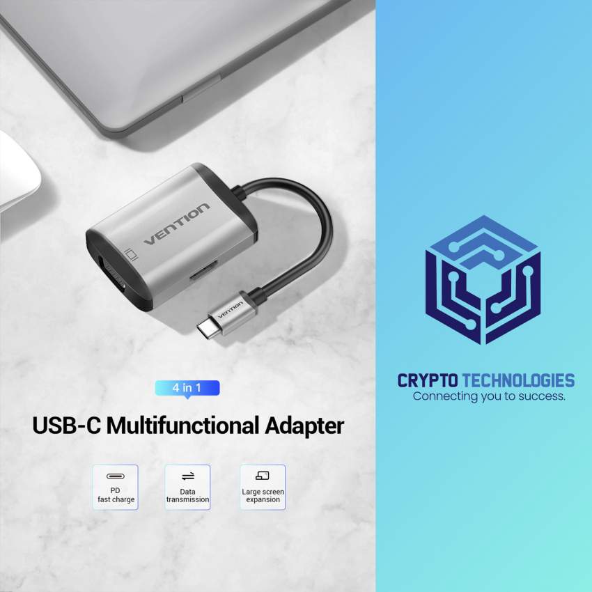 Type-C to HDMI/VGA/USB3.0/PD Converter 0.15M Gray Metal Type - 0 - All Informatics Products  on Aster Vender