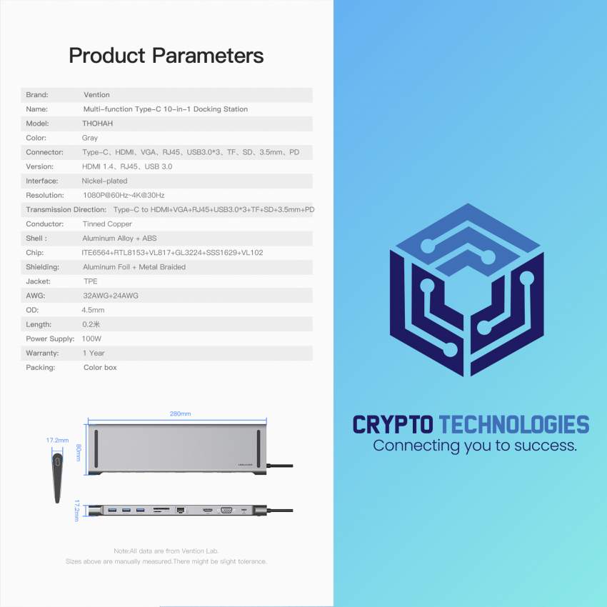 Type-C Male to USB3.0 Female A/HDMI Female A/VGA Female/RJ45 /SD/TF/3. - 7 - All Informatics Products  on Aster Vender