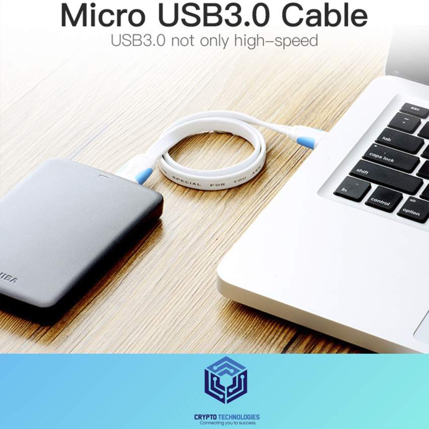 USB3.0 A Male to Micro B (Micro USB) Male Cable - Black - 3 - All Informatics Products  on Aster Vender