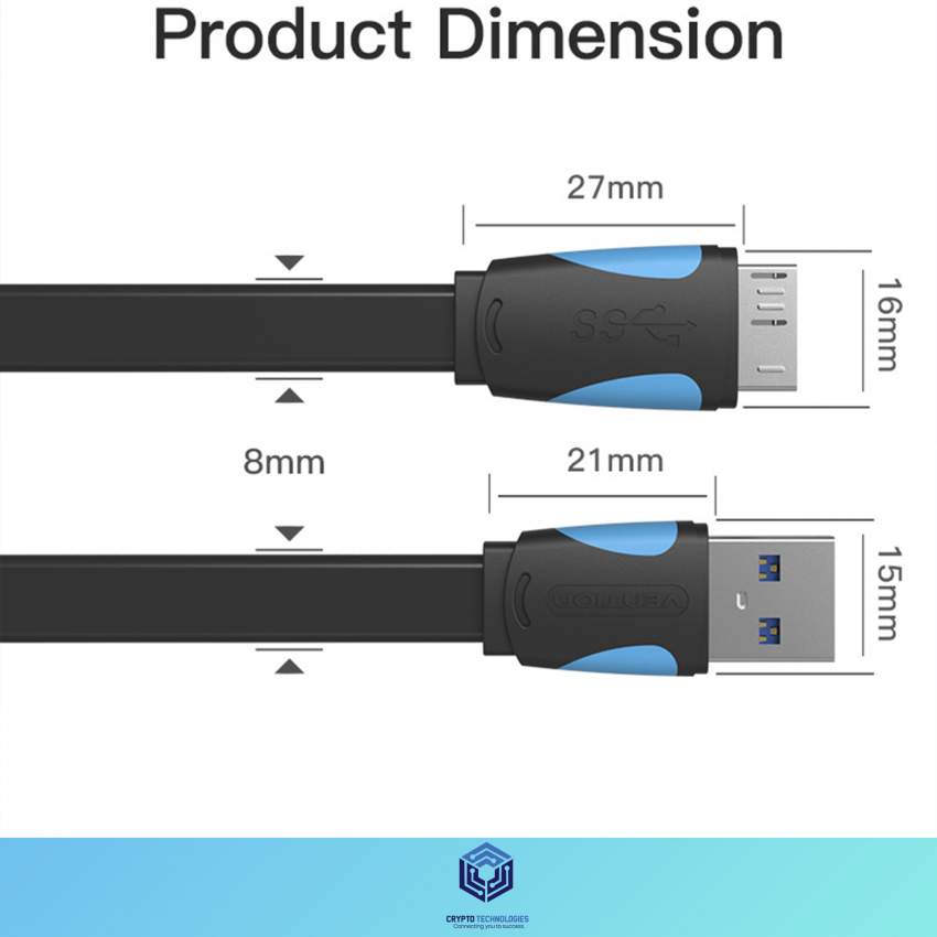USB3.0 A Male to Micro B (Micro USB) Male Cable - Black - 1 - All Informatics Products  on Aster Vender