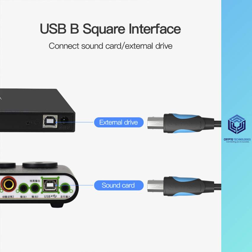 USB2.0 A Male to B Male Printer Cable - Black - 2 - All Informatics Products  on Aster Vender