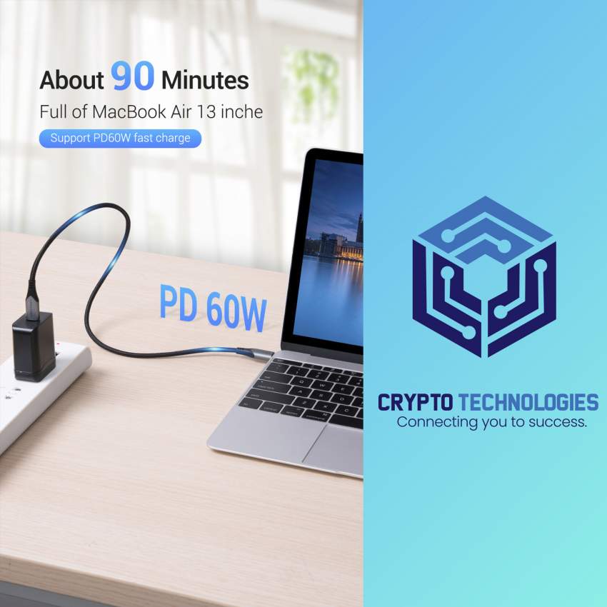 Nylon Braided USB-C to USB-C Charger Cable (4K PD 60W 5Gbps 3A) Gray 1 - 7 - All Informatics Products  on Aster Vender