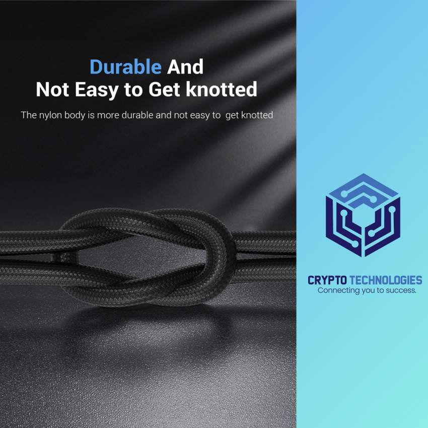 Nylon Braided USB-C to USB-C Charger Cable (4K PD 60W 5Gbps 3A) Gray 1 - 6 - All Informatics Products  on Aster Vender