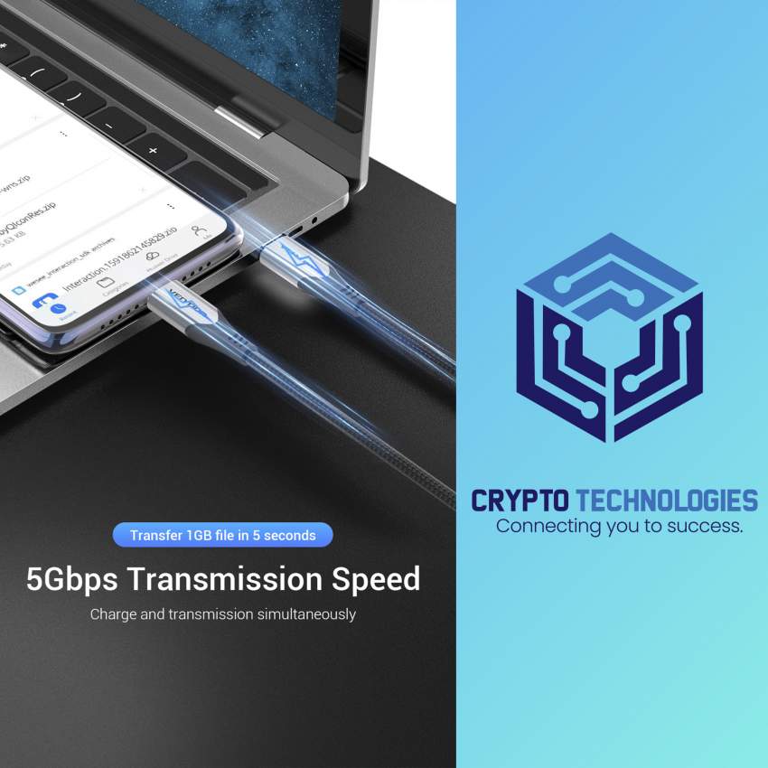 Nylon Braided USB-C to USB-C Charger Cable (4K PD 60W 5Gbps 3A) Gray 1 - 1 - All Informatics Products  on Aster Vender