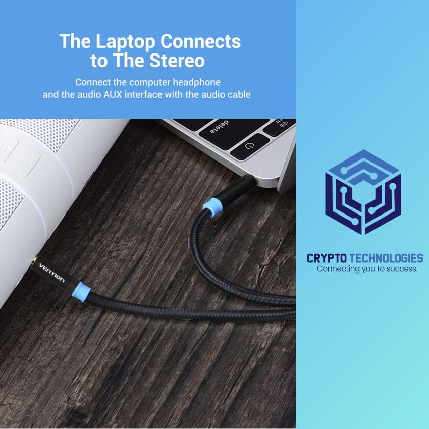 Cotton Braided 3.5mm Male to Male Audio Cable - Black Metal Type - 5 - All Informatics Products  on Aster Vender