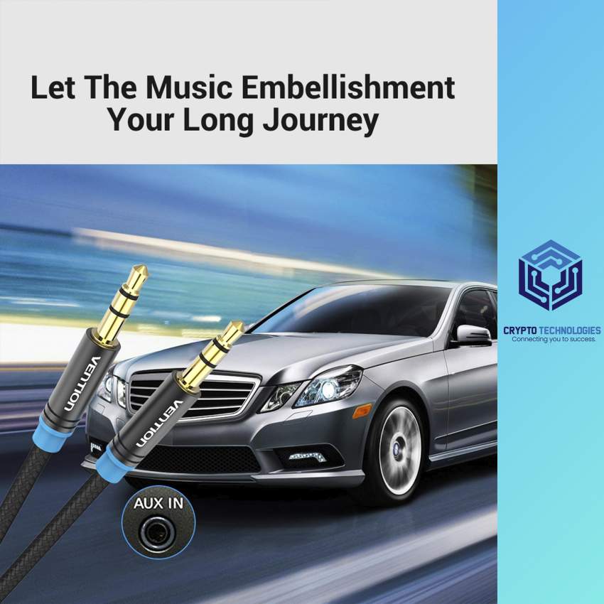 Cotton Braided 3.5mm Male to Male Audio Cable - Black Metal Type - 6 - All Informatics Products  on Aster Vender