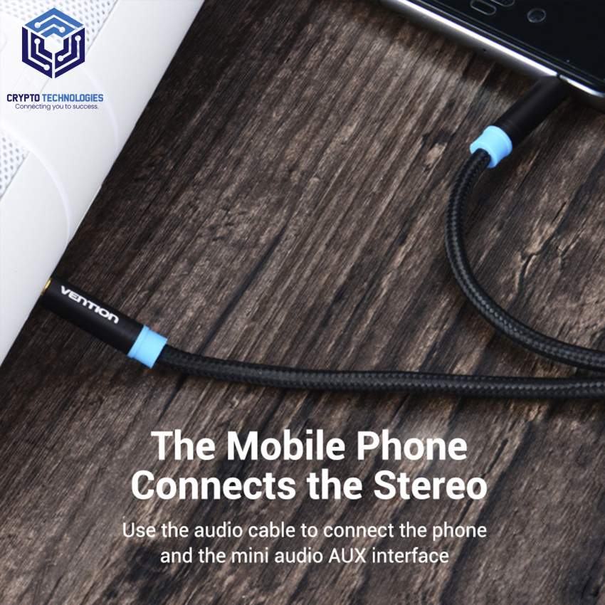 Cotton Braided 3.5mm Male to Male Audio Cable - Black Metal Type - 4 - All Informatics Products  on Aster Vender