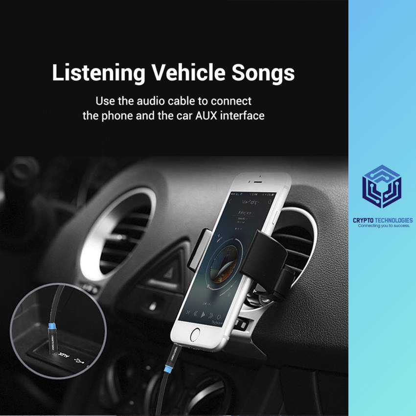 Cotton Braided 3.5mm Male to Male Audio Cable - Black Metal Type - 3 - All Informatics Products  on Aster Vender