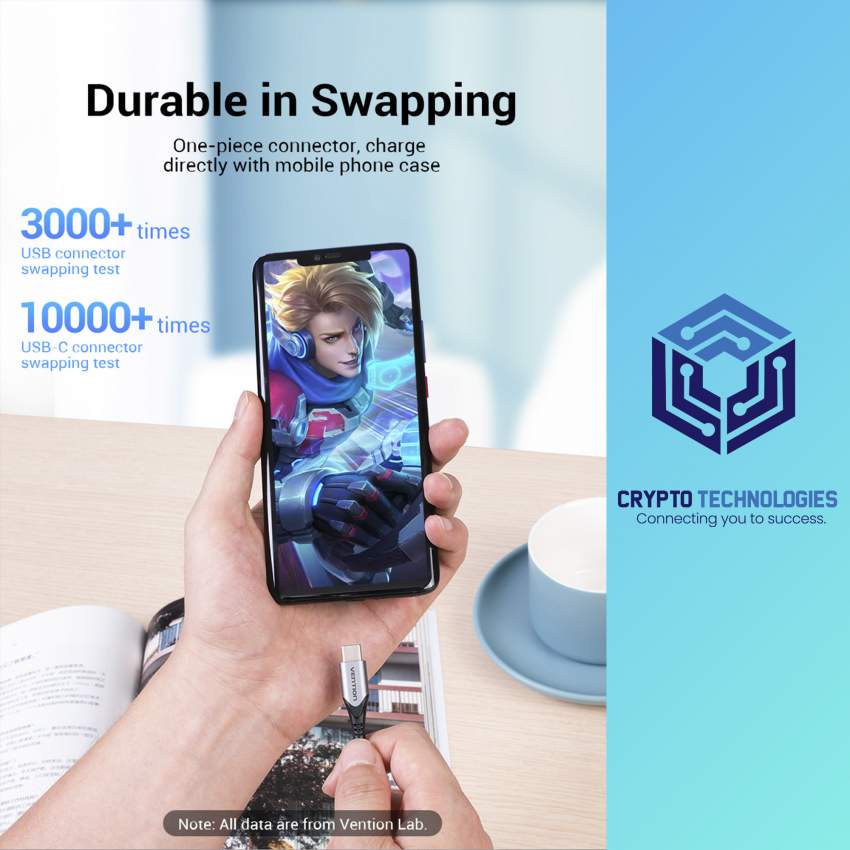 USB-C to USB 2.0-A Male Charger Cable (3A) Gray - Aluminum Alloy Type - 7 - All Informatics Products  on Aster Vender