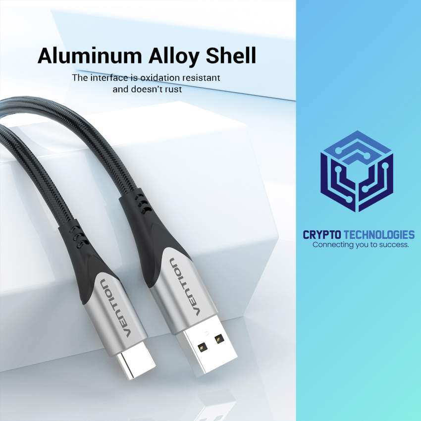 USB-C to USB 2.0-A Male Charger Cable (3A) Gray - Aluminum Alloy Type - 3 - All Informatics Products  on Aster Vender