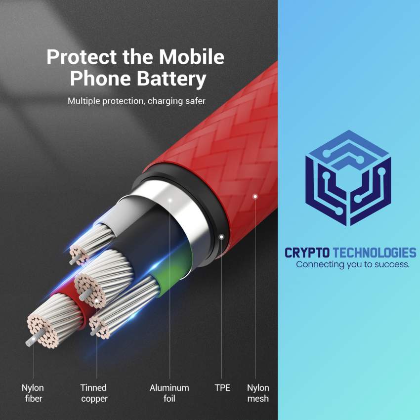 USB-C to USB 2.0-A Male Charger Cable (3A) Red 1M Aluminum Alloy Type - 3 - All Informatics Products  on Aster Vender