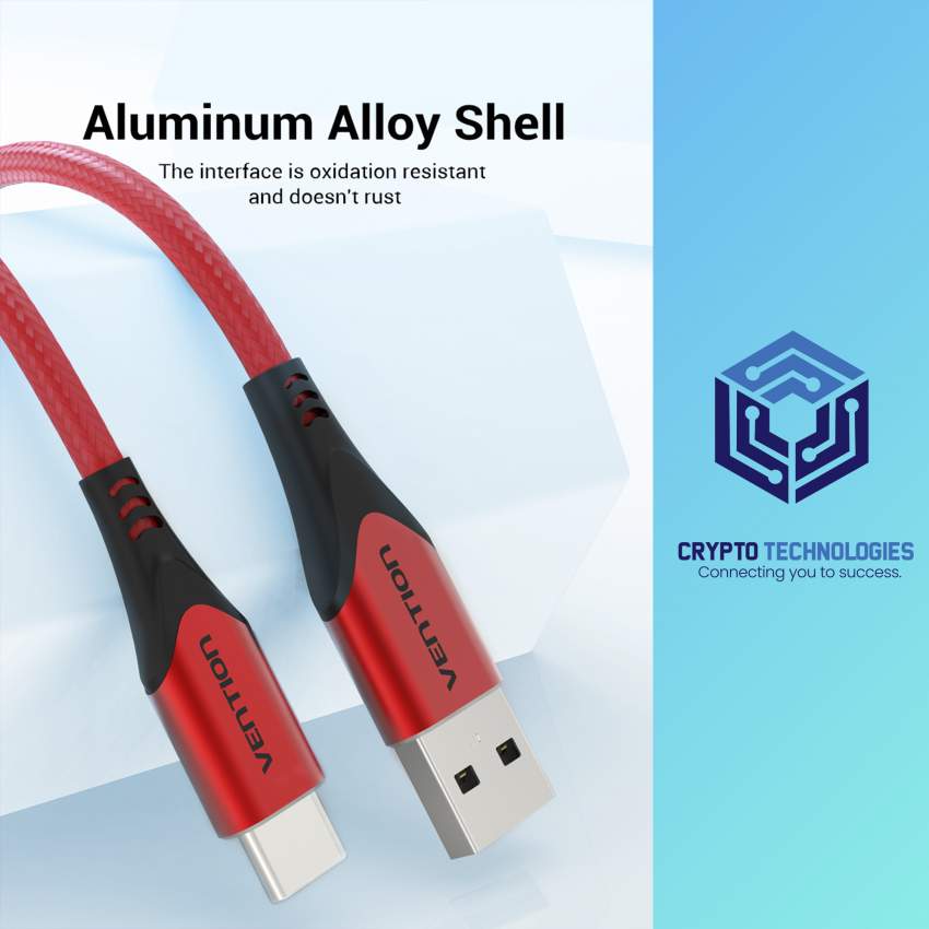 USB-C to USB 2.0-A Male Charger Cable (3A) Red 1M Aluminum Alloy Type - 1 - All Informatics Products  on Aster Vender