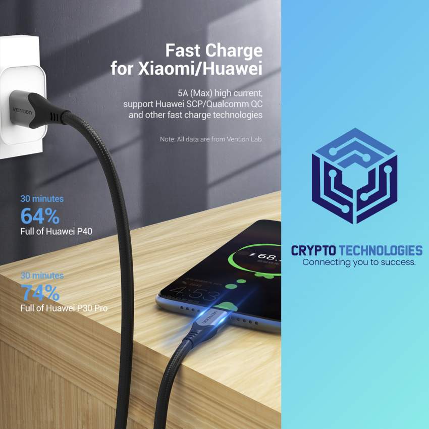 USB-C to USB 2.0-A Male 5A Fast Charger Cable Gray - Aluminum Alloy Ty - 3 - All Informatics Products  on Aster Vender