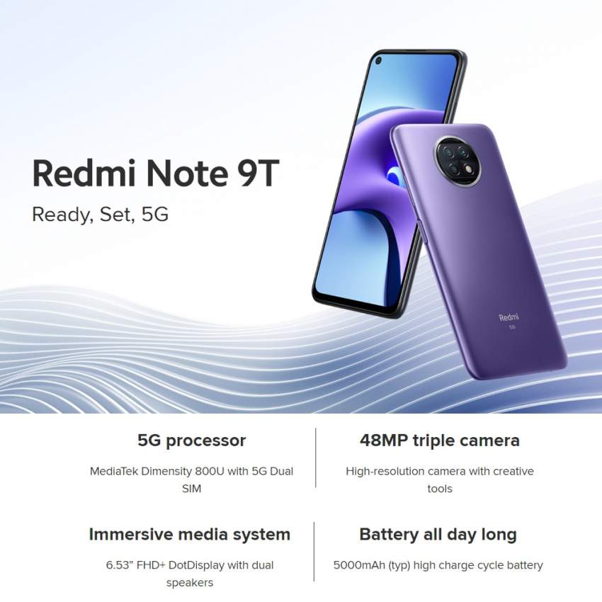 Xiaomi Redmi Note 9T 5G - 2 - Android Phones  on Aster Vender