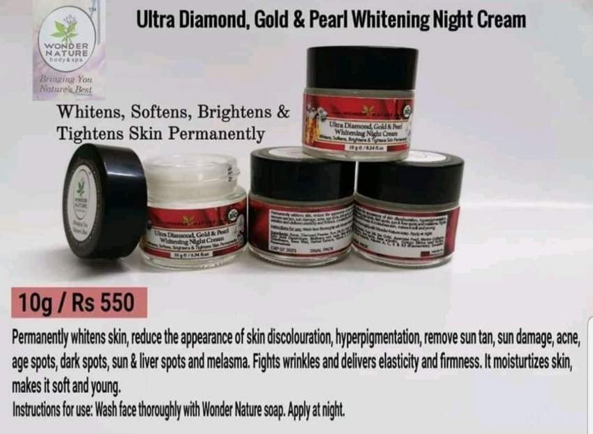 ULTRA DIAMOND GOLD AND PEARL WHITENING NIGHT CREAM on Aster Vender