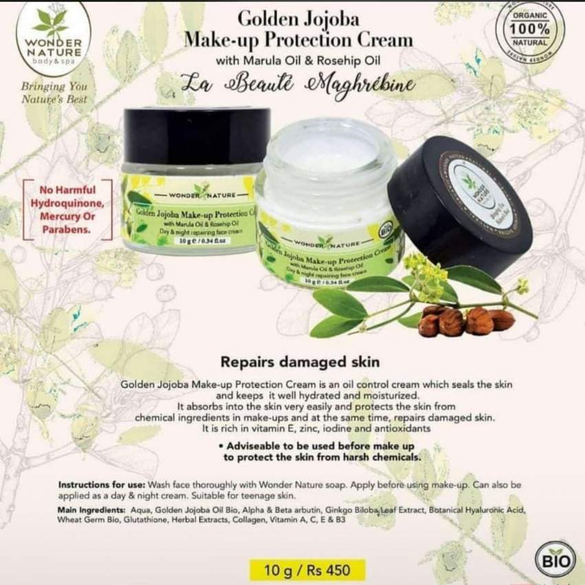 GOLDEN JOJOBA MAKE-UP PROTECTION CREAM with marula oil and rosehip oil on Aster Vender
