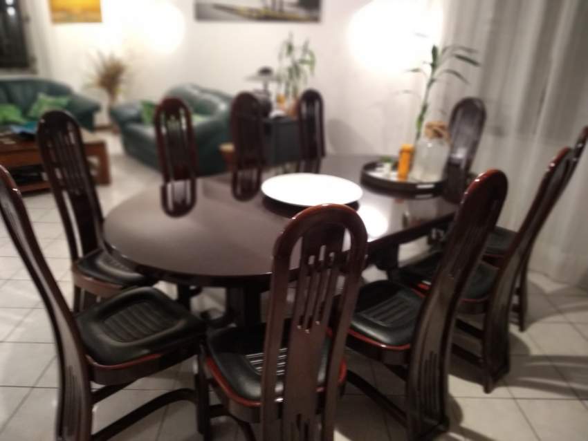 Dining table with 10 chairs wood - 0 - Table & chair sets  on Aster Vender