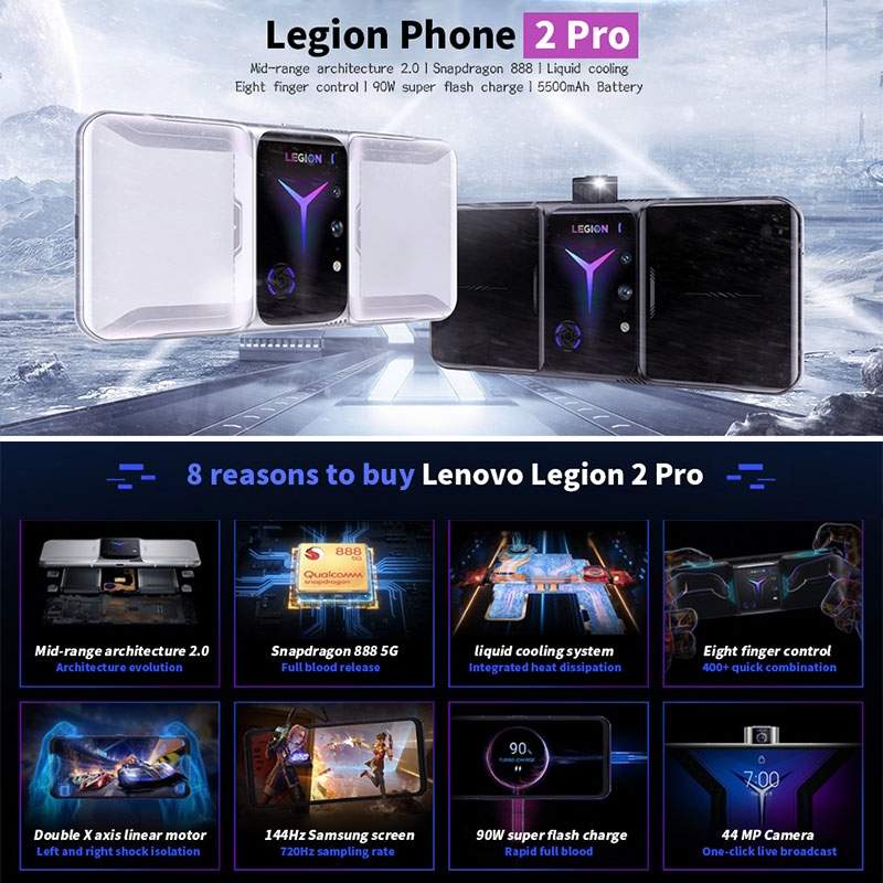 Lenovo LEGION Gaming Phone 2 Pro 5G : 16GB RAM 512 GB ROM - 3 - Android Phones  on Aster Vender