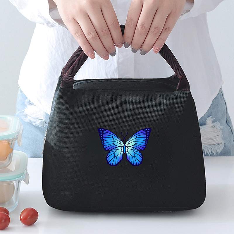 Small insulated lunch bag with blue butterfly - 2 - Bags  on Aster Vender