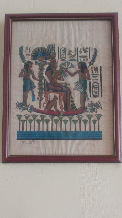 Original signed Ancient Egyptian papyrus painting on Aster Vender