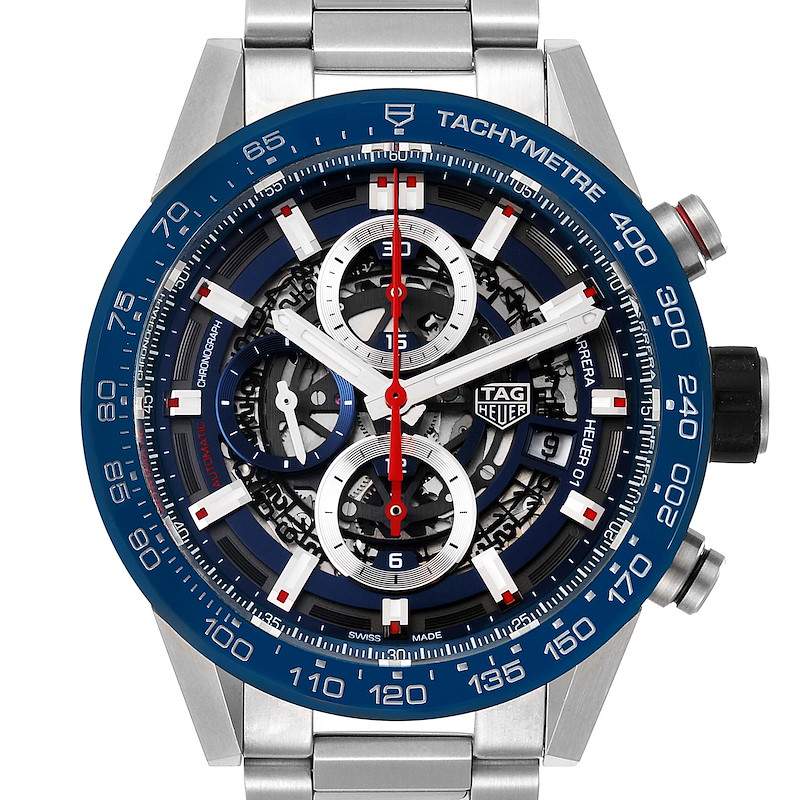 Tag Heuer Carrera Blue Skeleton Dial Chronograph - 0 - Watches  on Aster Vender
